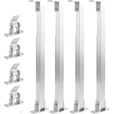 2 Set Zonnepaneel Kantelmontagebeugel Aluminiumlegering 15 tot 30 graden Verstelbare Zonnepaneel Montagebeugel voor RV's white