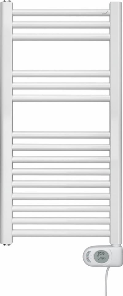 Zehnder Aura E elektrische handdoekradiator 78.6x40cm 300watt 230 volt | 50 Hz Staal Wit glans