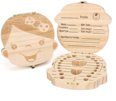 Tandendoosje - Tanden doosje - Meisjes - Girl - Kraamcadeau - Tandenbakje - Tanden bewaren - Melktandjes - Toothbox - Wood - Hout