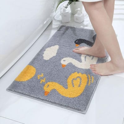 Cartoon Line Kat Imitatie Kasjmier Vloermat Badkamer Badkamer Absorberende Voetmat Thuis Deur Zacht Vuil Antislip Mat 40 * 60cm