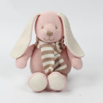 Handgemaakte Gehaakte Konijn Pop Mini Maat Zacht Katoen Gevuld Konijntje Speelgoed Kawaii Stijl Langbenig Gehaakt Pluche Speelgoed Kamer Decoratie roze