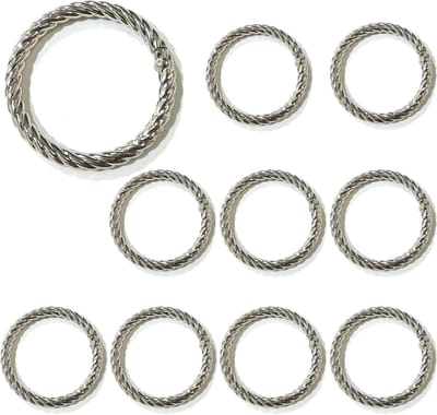 Allecto Plus - Ronde karabijnhaken 48 mm - Set van 10 stuks - Zinklegering - Veergesp voor sleutelhangers - Handtassen en handwerk - Zilverkleurig