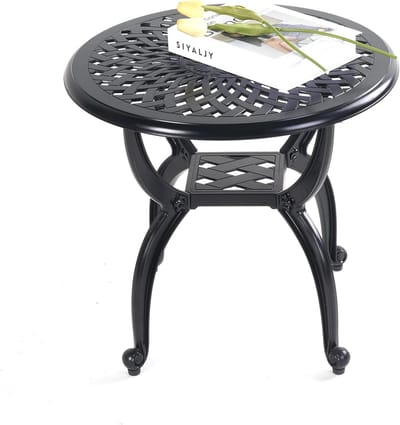 Ronde Bijzettafel Buiten - Weerbestendig Gegoten Aluminium Tuinsettafel