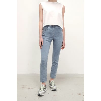 American Vintage Fybee 5 Pockets Jeans Bleu Stone Size: W26 | Straight Pants Outlet | Dames | Blauw