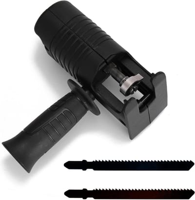 Zaaghulpstuk - Reciprozaag convertor - Houtbewerking projecten - Draagbaar gereedschap - 15 x 11 x 6 cm - Zwart