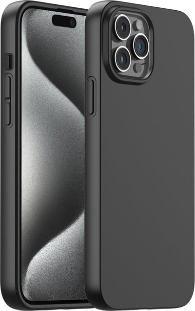 Telefoonhoesje Zwart Geschikt voor Iphone 15 Pro Hoesje Met Screenprotector Beschermglas