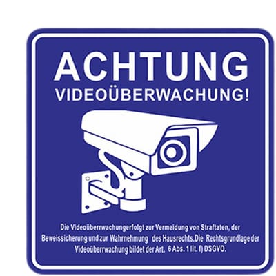 Beveiligingscamera Stickers - Waarschuwingsbord Video - Eigendom Beveiligen - Zelfklevend Waterdicht - 14 x 14 cm - Multicolor