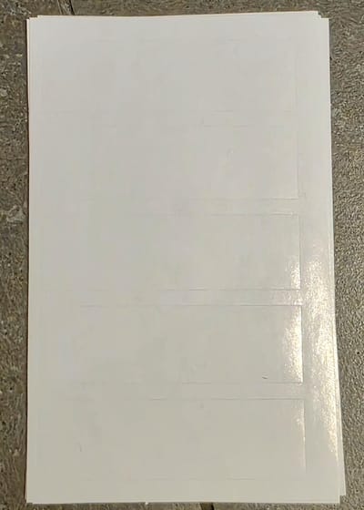 50 etiketten blanco wit - rechthoekig - rechthoek smal 7 x 2 cm - 70 x 20mm - 10 vel met 5x etiket label