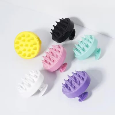 Siliconen Shampoo Hoofdhuid Haar Masseerder Hoofd Lichaam Hoofdhuid Massage Borstel Hoofdhuid Massage Borstel Kam Magische Handgreep Borstel Spa Massage Borstel yellow
