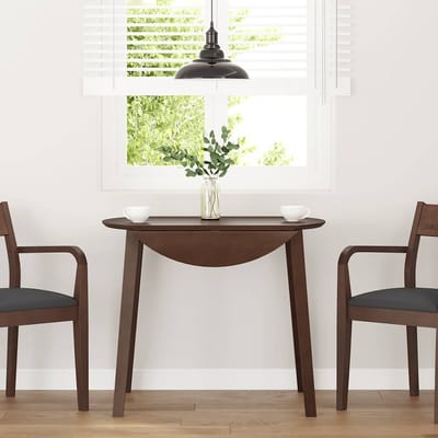 vidaXL - Eettafel - bruin - massief - hout - rubber