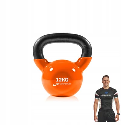 Marbo Sport - Kettlebell - UpForm - 12 kg - Gietijzer met vinylcoating - Voor functionele training en thuisgym en Home Gym - Oranje