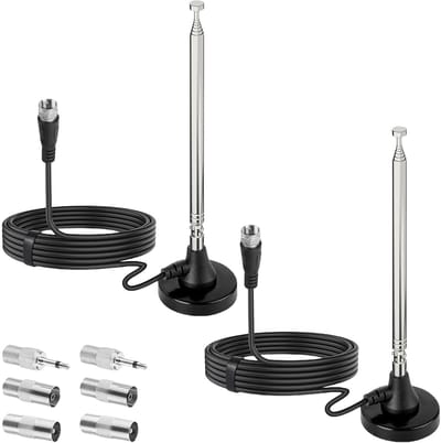 Dailygoods- Radioantenne DAB/FM met magnetische voet - Verlengkabel 3 m - Telescoopfunctie - Compatibel met audio/ontvangers - Hoogwaardig ijzermateriaal - Efficiënte signaalversterking - Antenne