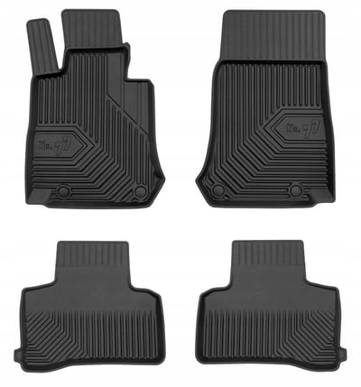 Frogum No.77 Automat / Vloermat - 3D Pasvorm - Geschikt voor Mercedes EQC vanaf 2019 - TPE Rubber - 4-delig - Hoge Rand 4cm - Zwart