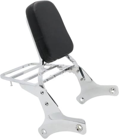 Motorfiets Rugleuning - Passagierskussen - Comfortabel Reizen - Met Bagagedrager - Universele Pasvorm - Zwart