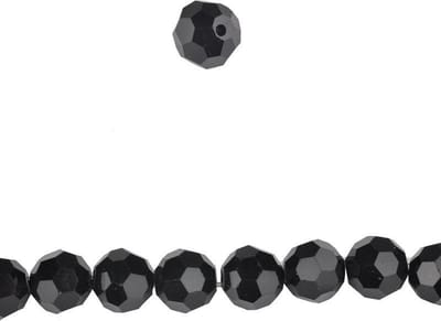 Kristallen kralen zwart 10mm (35st)