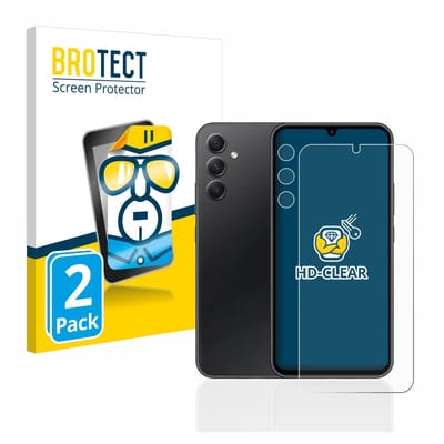 BROTECT - Screenprotector voor Samsung Galaxy A34 5G (Voor+Camera) - Folie Beschermfolie transparant 2 Stuks