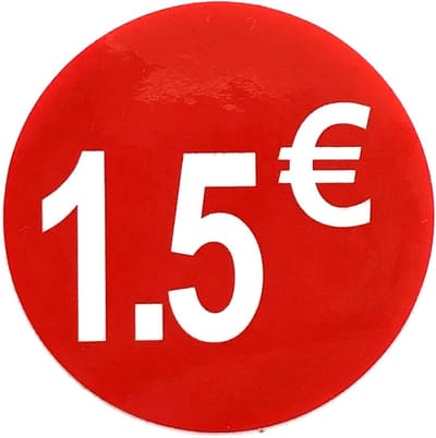 Prijsstickers Rond - Etiketten Korting - Aanbiedingen Promoten - Opvallend Design - 1000 Stuks - Rood
