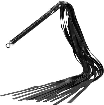 RISE - Lange Flogger met Zachte Strengen - Zwart