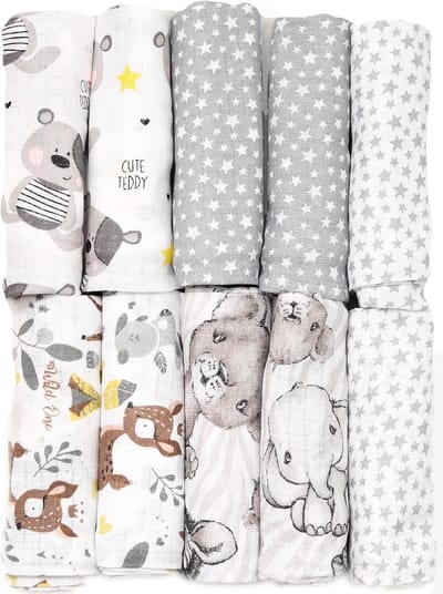 Spuugdoeken voor baby's - 10 stuks - 70 x 80 cm - 100% katoen - Veilig en veelzijdig