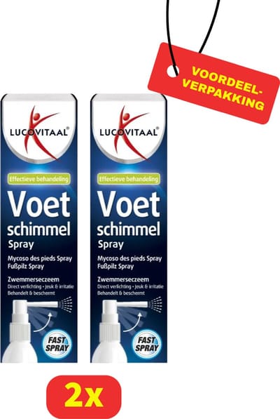 Lucovitaal Voetschimmel Spray - Zwemmerseczeem - 2 x 25 ml - Voordeelverpakking