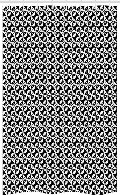 ABAKUHAUS douchegordijn – geometrische cirkel – 120x180 cm – zwart/wit