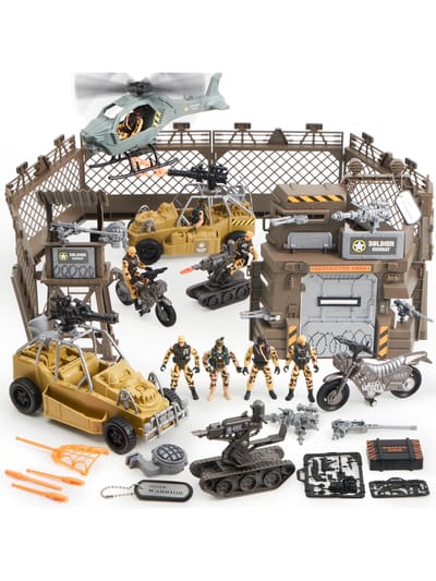 Militaire Foundation Speelgoed Collectie Leger Mannen Actiefiguren plus Wapen Uitrusting Accessoires Militaire Strijd Speelgoed ontworpen voor Kinderen gray