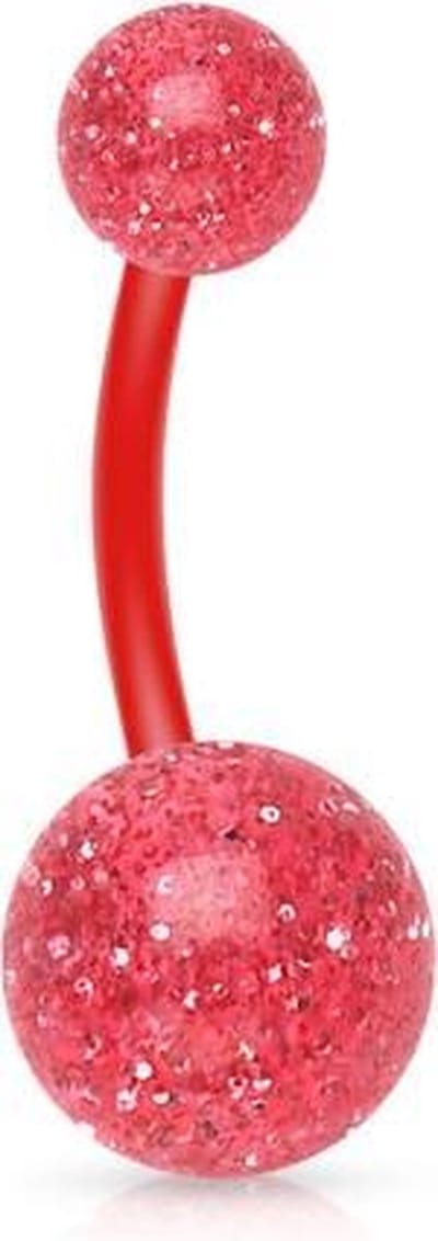 Piercing flexibele bio plast spikkel rood - LMPiercings