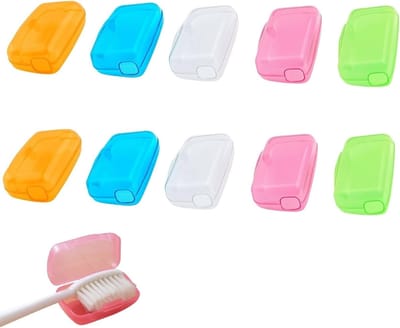Set van 10 Draagbare Tandenborstel Covers - Bescherming voor Tandenborstelkoppen, Geschikt voor Thuis, Kantoor, Hotel en Buitenactiviteiten, Kleurige Moderne Caps