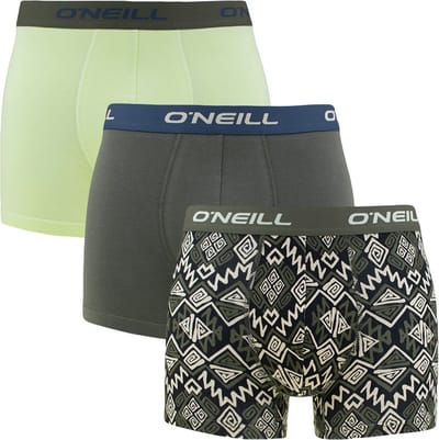 O'Neill heren 3P boxers ikat & effen groen - Maat S