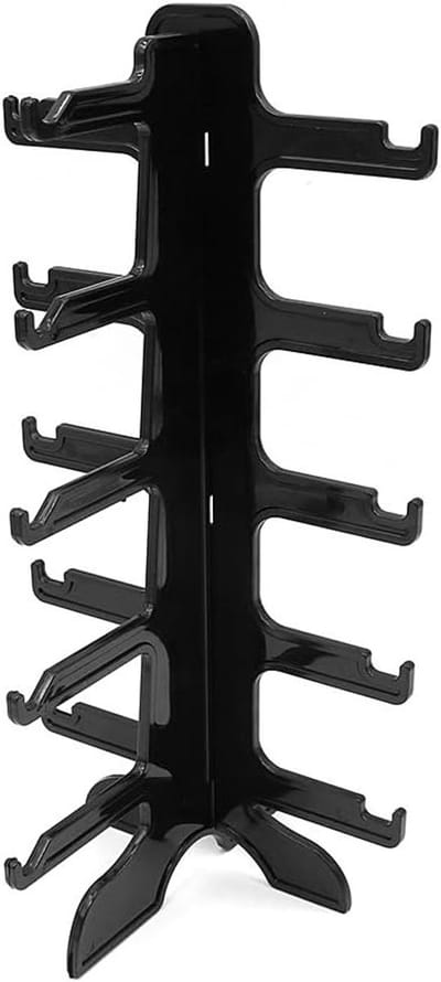 Vijf paar glazenhouders voor zonnebrillen, brillenhouder, display organizer en frame, zwart, ideaal voor opslag en presentatie