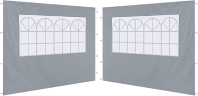 Zijpaneel Gazebo - Tentwand - Buitenfeest - Waterdicht polyester - 3x1.95M - Grijs