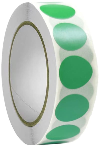Dailygoods- Ronde Stickers 1000 Stuks - Zelfklevende Etiketten - Markeringspunten - Kleefpunten - 13 mm - Groen Papiermateriaal
