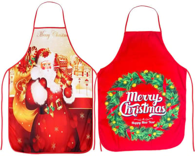 Dailygoods- Kerstschort - 2 Stuks - Kerstthema - Koken/Bakken - Polyester - 74 x 59 cm - Geschikt voor Handwas - Kookschort