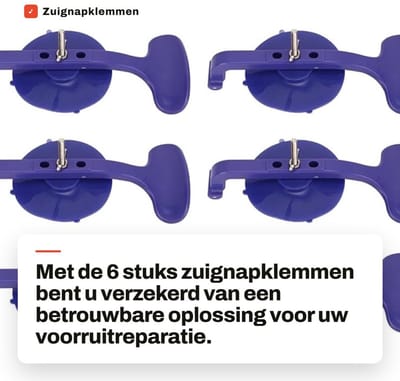 Dailygoods- Zuignapklemmen Sterke Klemkracht - 6 Stuks - Zuignappen voor Glas - Niet-markerend - Verstelbare Klemkracht - Voorruitreparatie
