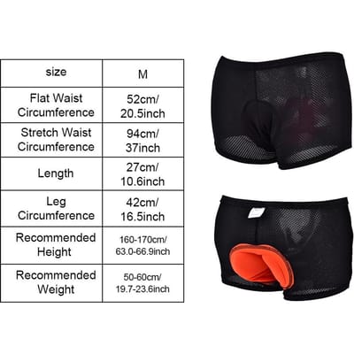 Sous-vêtement de cyclisme d'extérieur unisexe Short de vélo rembourré 3D Pantalon (XL) black