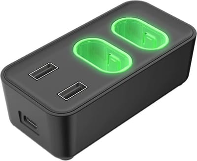 DrPhone BO1 Oplaadbare Batterij Oplader met 2 USB poorten & Oplaad indicator - Geschikt voor X-Series S/X en X-One S/X - Zwart