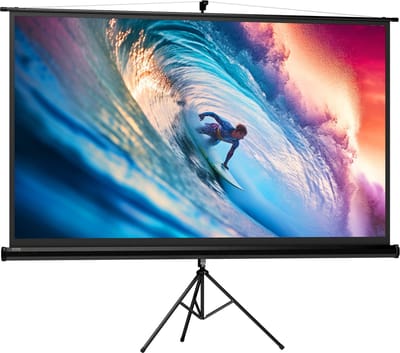 4goodz HD Beamer Projectiescherm Staand 100 inch 16:9 - 221 x 124 cm - 4K rolscherm - Zwart