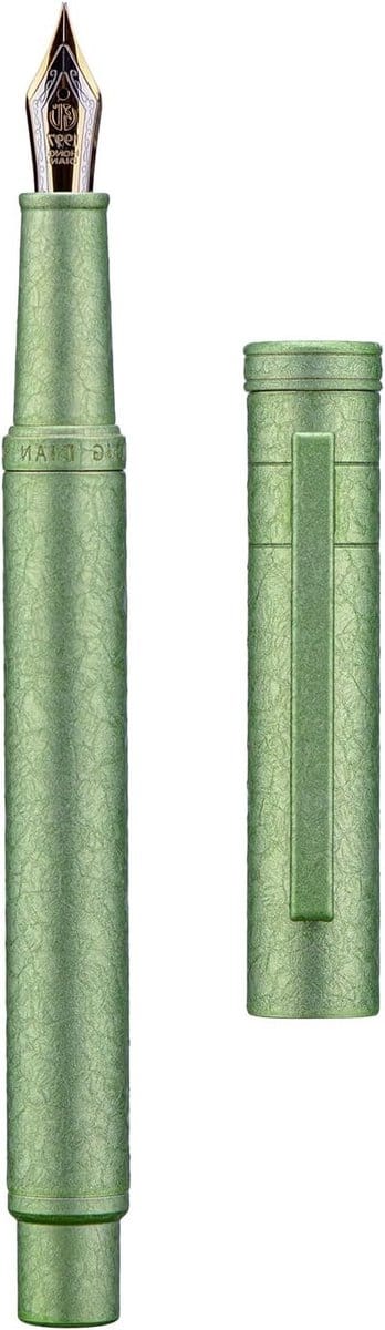 Forest Fountain Pen Applegreen Ice Flower, Klassiek Ontwerp met Converter en Metalen Houder, Medium Nib, Perfect voor Schrijven en Creatieve Projecten