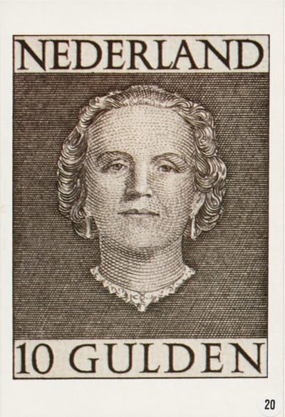 4 briefkaarten Koningin Juliana (serie) 1949