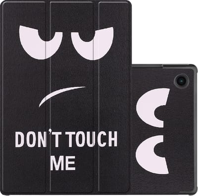 Hoes - Geschikt voor Samsung Galaxy Tab A8 - Dun & Stevig - Trifold Bookcase - Hard Cover - Hardcover Book Case - Tablet Hoesje - Don't Touch Me