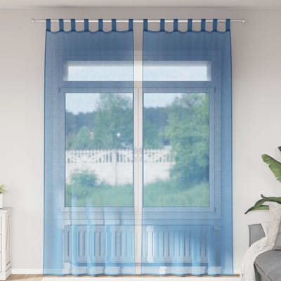 vidaXL - Gordijnen - voile - met - lussen - 2 - st - 140x260 - cm - koningsblauw