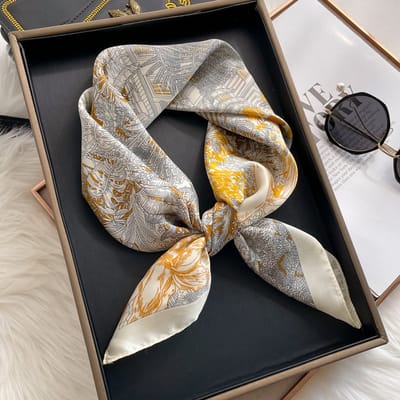 Dames Sjaal - Sjaals - Stola - Vierkante doek - Elegant Stijlvol Dames haar sjaal - Satijn zijde - Hals sjaaltje - Sjaaltje Satijn - Neksjaaltje - Omslagdoek Modesjaals - Neksjaal - Klein Sjaaltje -tropische regenwoud-70*70CM