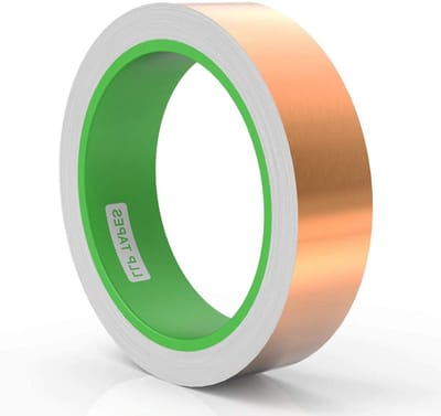 Koperfolie Tape 2.5x1000cm voor EMI-afscherming, glas-in-lood projecten en circuitbouw, veelzijdig en dubbelzijdig