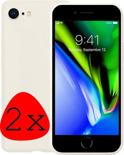 Hoesje 2 Stuks - Geschikt voor Apple iPhone 7 - Sterk & Shockproof - Case Siliconen - Back Cover - Telefoon Hoes - Wit