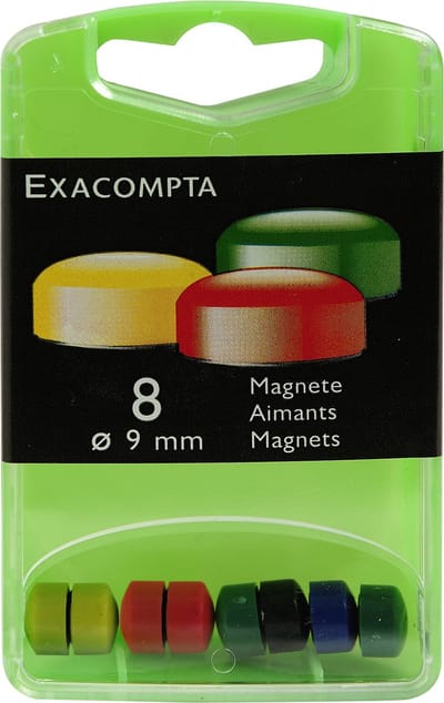 Exacompta Doos met 8 magneten F9 - 9mm diameter - Geassorteerd - 11045E