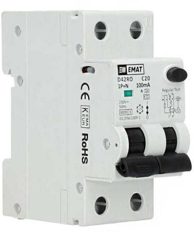 EMAT aardlekautomaat C20 1P+N 100mA Type A (85006417)