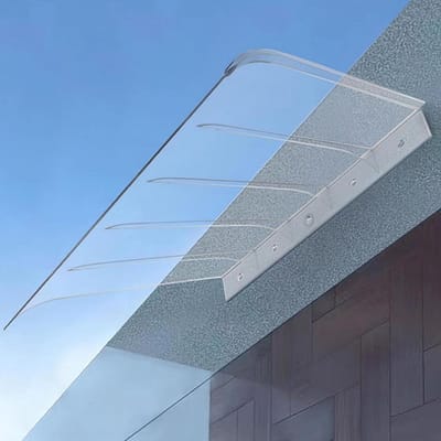 Deur Overkapping - Regenonderdak - Huis Beschermen - Gebogen Polycarbonaat - 60x140cm - Transparant