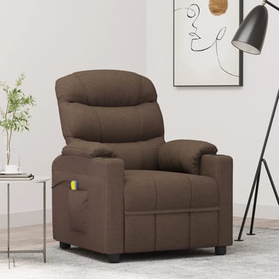vidaXL - Massagestoel - stof - bruin