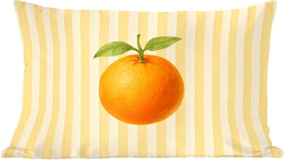 Sierkussens - Kussentjes Woonkamer - 60x40 cm - Sinaasappel - Strepen - Oranje - Zomers