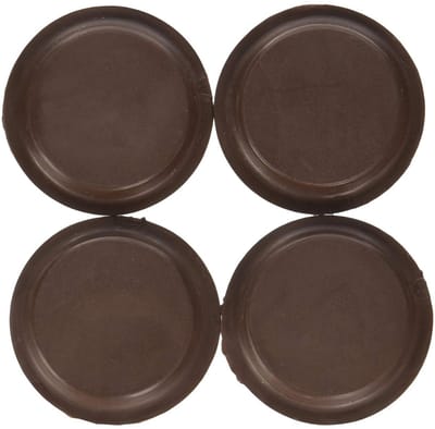 4x Antislip Zwenkwielen Rubber Set voor Houten Vloeren en Buiten - 54mm